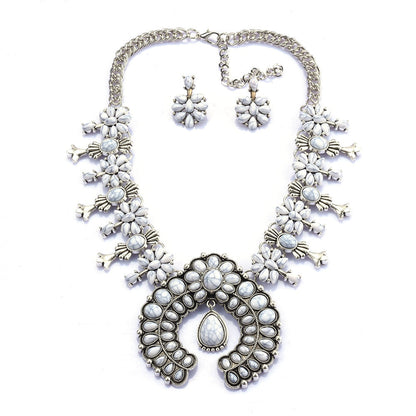 Zenobia | Southwest Turquoise Blossom Necklace Set