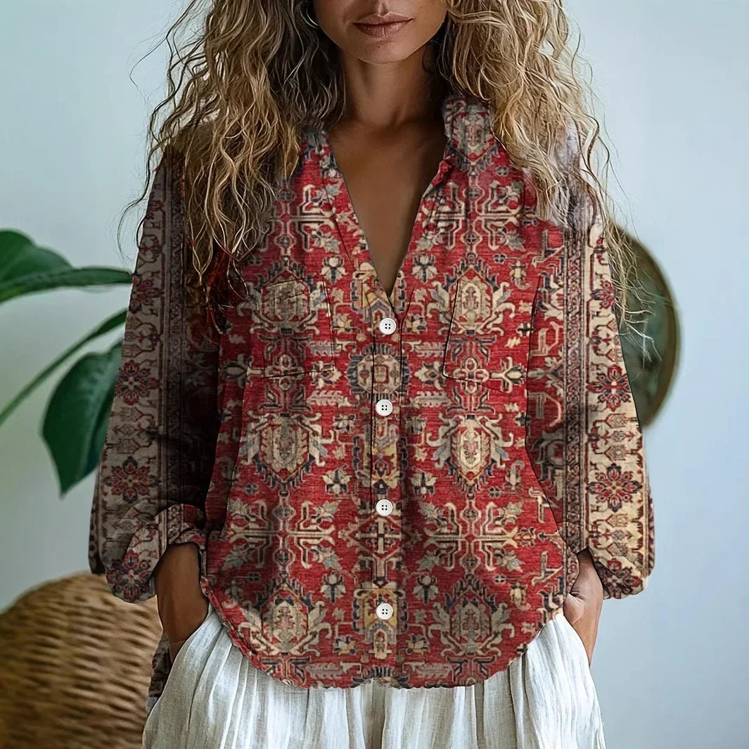 Heather | Relaxed Blouse with Nature Print