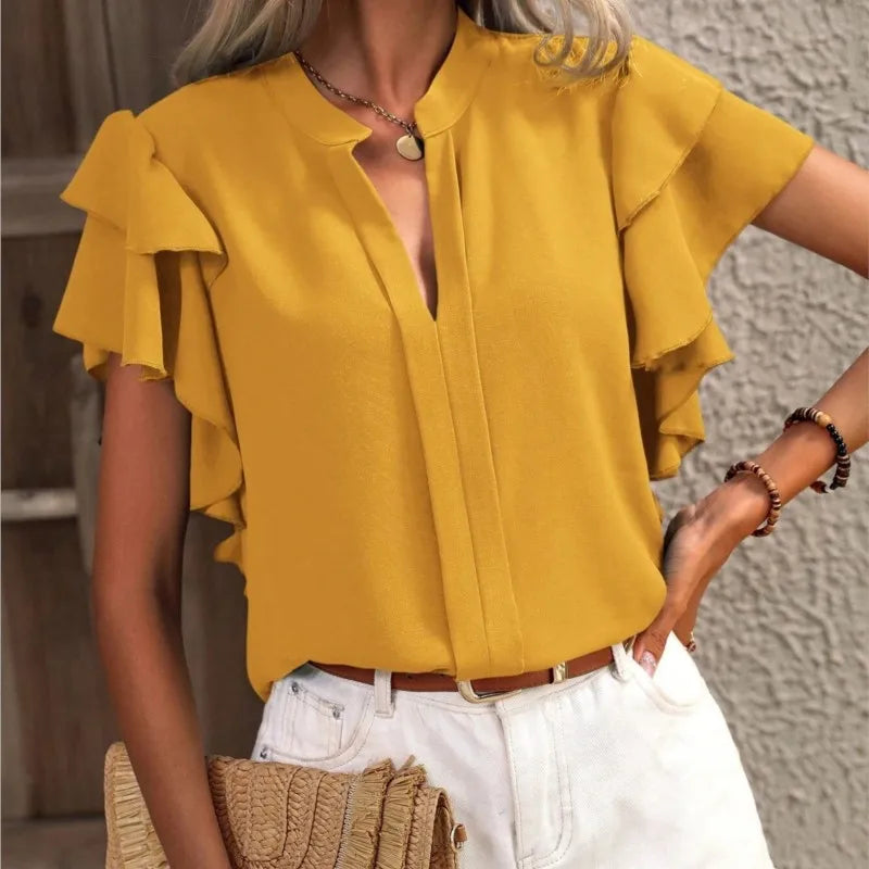 Ella | Chic Blouse with Elegant Ruffle Sleeves