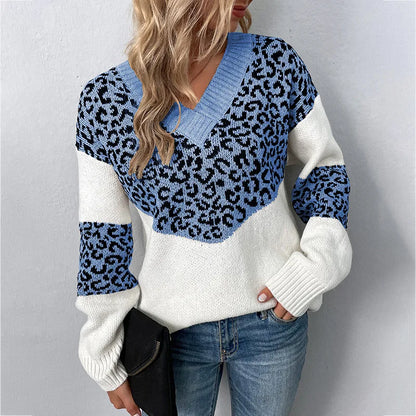 Ginevra | Elegant V-neck Sweater Leopard