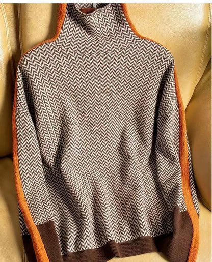 Sera | Herringbone Luxe Turtleneck