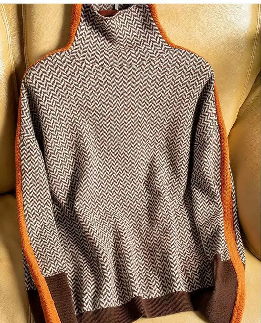 Sera2™ | Herringbone Luxe Turtleneck