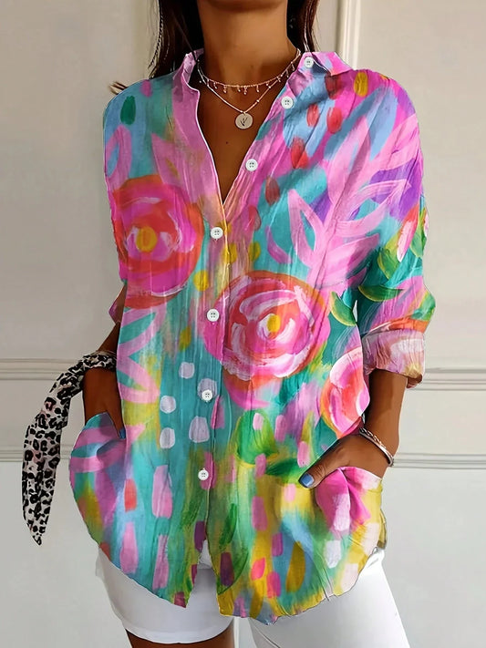 Keely | Colourful Blouse with Playful Print