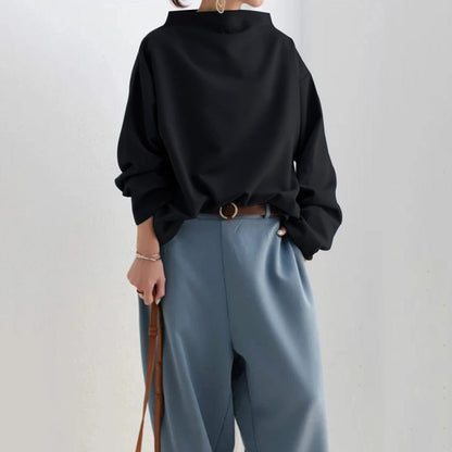 Virginie2™ | High-Neck Soft Knit Top
