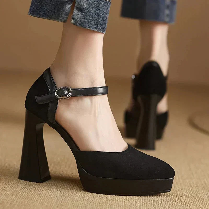 Tatiana | Women's Platform Block Heel Pumps Ankle Strap High Heels