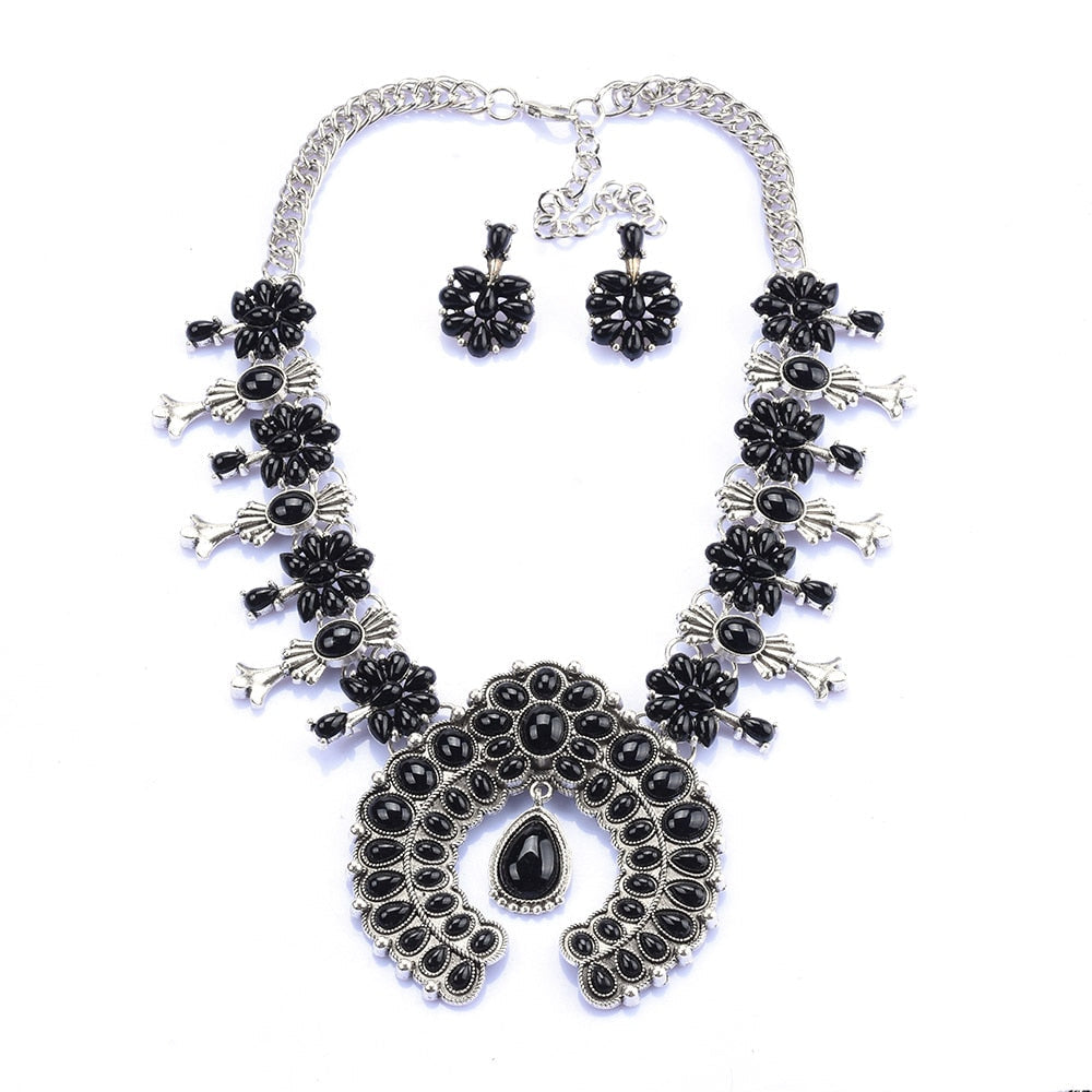 Zenobia | Southwest Turquoise Blossom Necklace Set