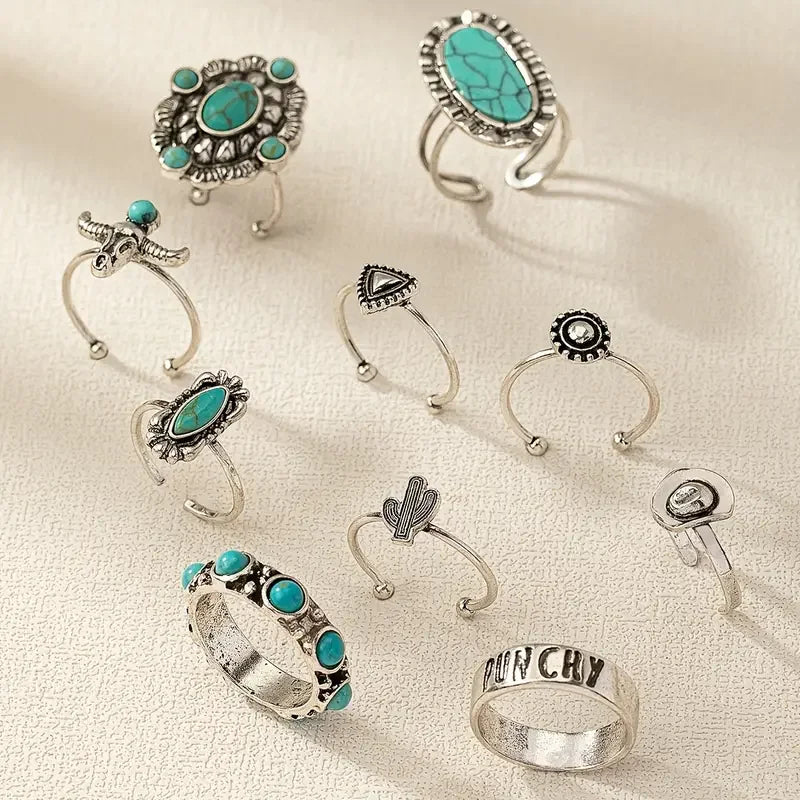 Carlotta | 10-Piece Western Ring Set