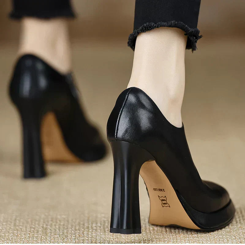 Tahlia | Women's High Heel Pumps Platform Block Heel Side Zipper