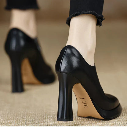 Tahlia | Women's High Heel Pumps Platform Block Heel Side Zipper