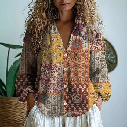 Heather | Relaxed Blouse with Nature Print