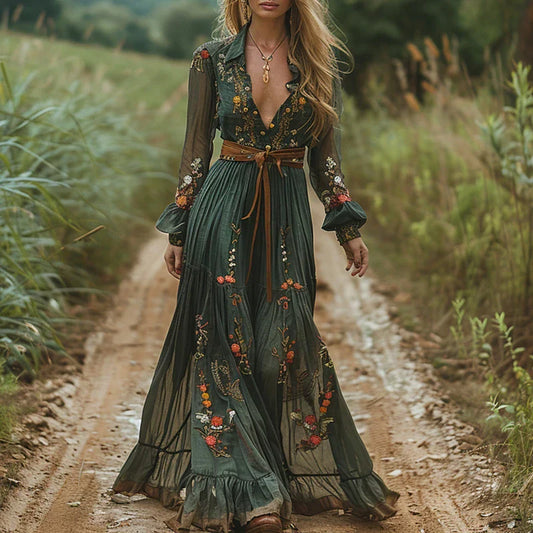 Renee | Bohemian Floral Maxi Dress
