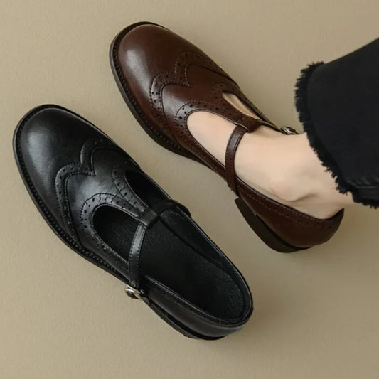 Winifred2™ | Women's T-Strap Mary Jane Shoes Low Block Heel Buckle