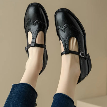 Winifred | Women's T-Strap Mary Jane Shoes Low Block Heel Buckle