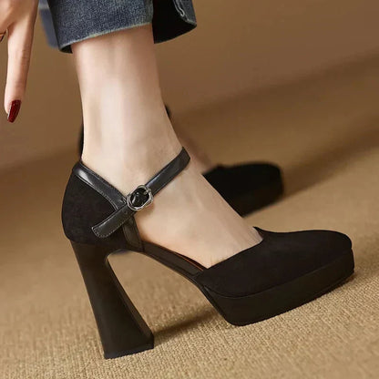 Tatiana | Women's Platform Block Heel Pumps Ankle Strap High Heels