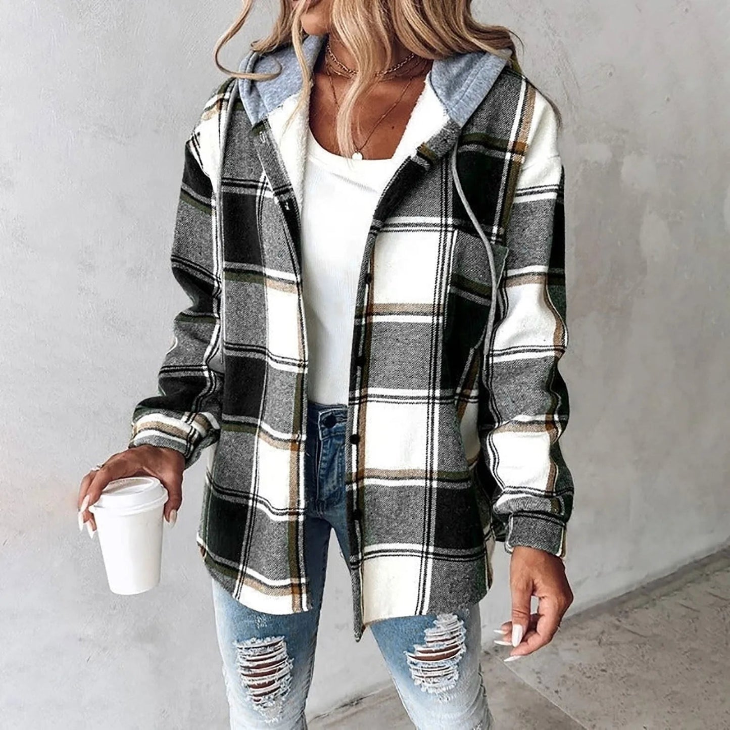 Mared™ | Checkered Lined Cardigan Women