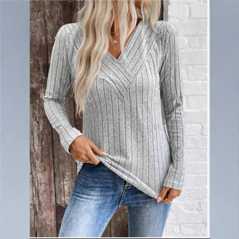 Esme | Elegant Sunken Stripe Sweater