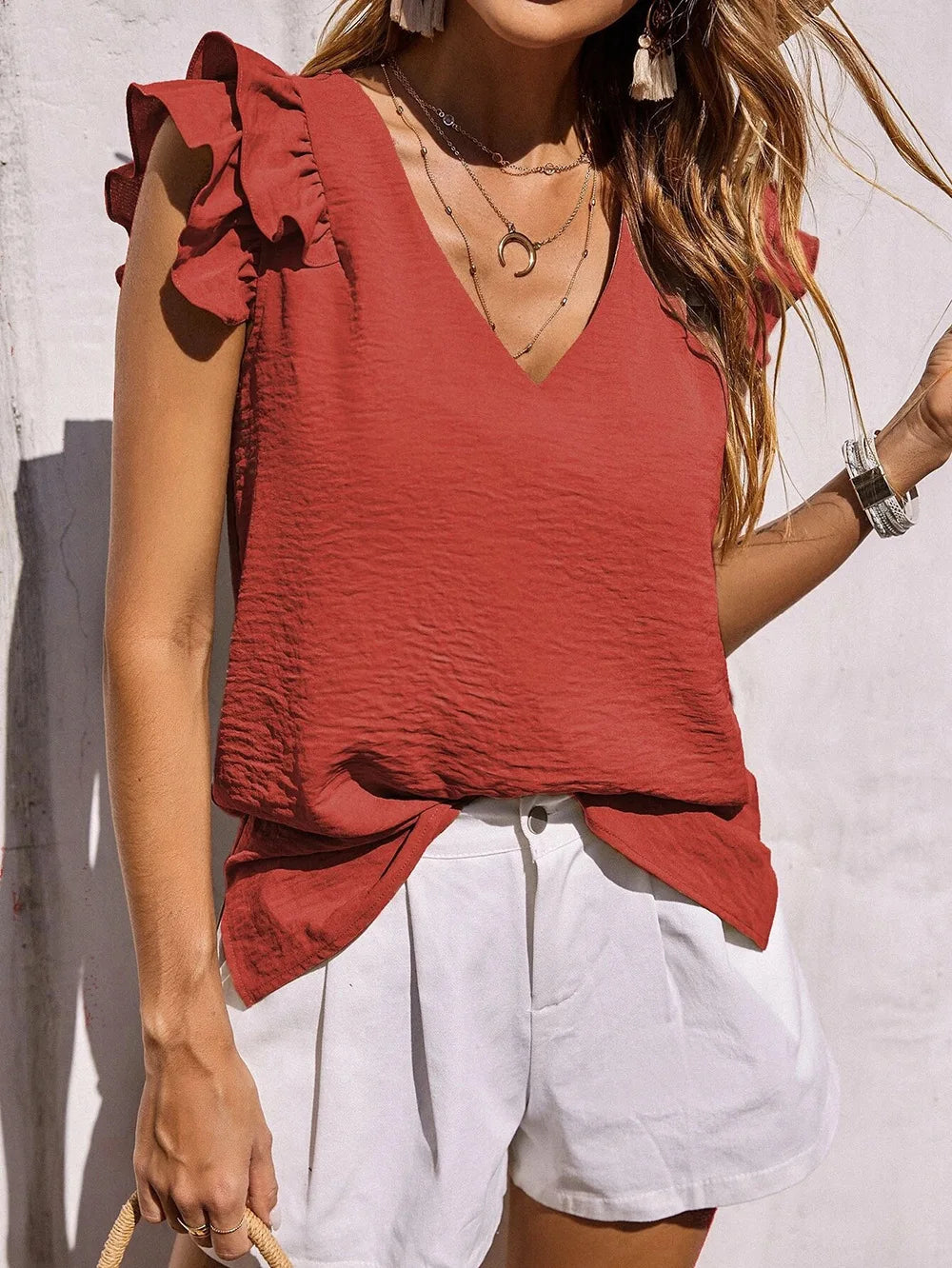 Jedda | Playful Ruffle Sleeve Summer Top