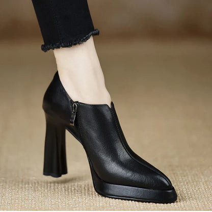 Tahlia | Women's High Heel Pumps Platform Block Heel Side Zipper