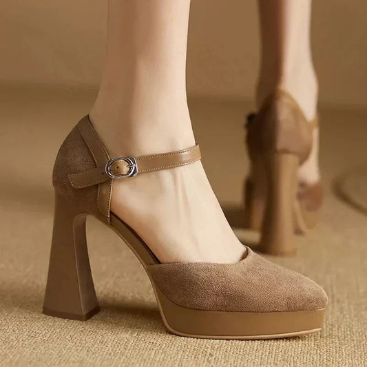 Tatiana™ | Women's Platform Block Heel Pumps Ankle Strap High Heels