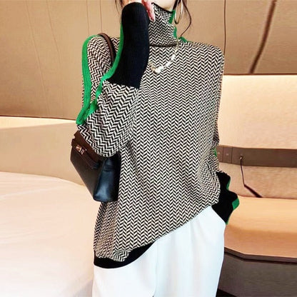 Sera | Herringbone Luxe Turtleneck