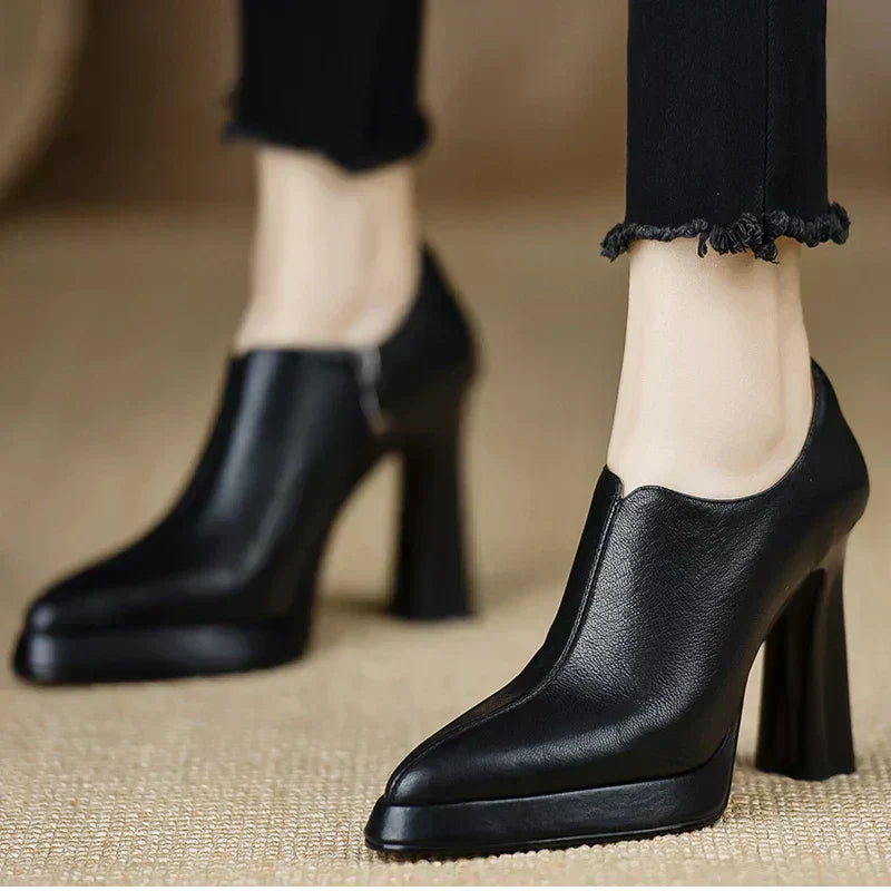Tahlia | Women's High Heel Pumps Platform Block Heel Side Zipper