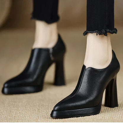 Tahlia | Women's High Heel Pumps Platform Block Heel Side Zipper