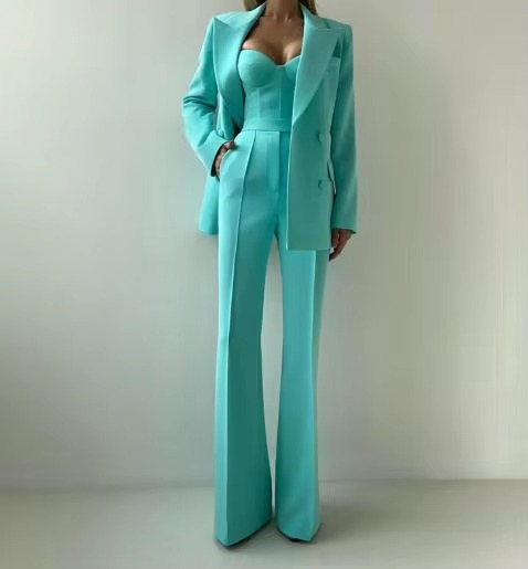 Isolde | Women's Flare Pants Blazer Set with Corset Top