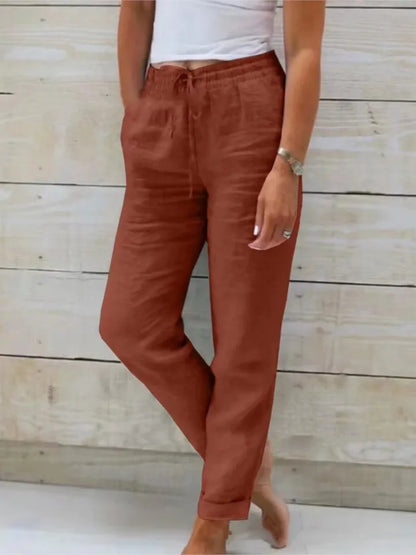 Annette | Women's Drawstring Jogger Pants with Elastic Ankle Cuffs