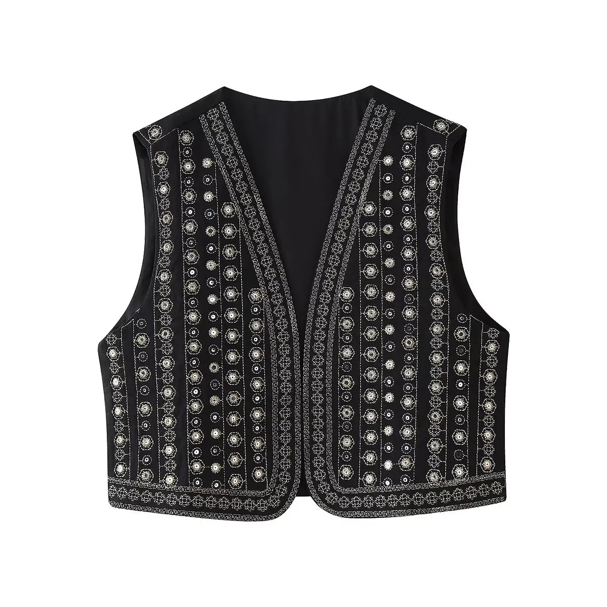 Mireille™ | Sequin Pattern Boho Vest