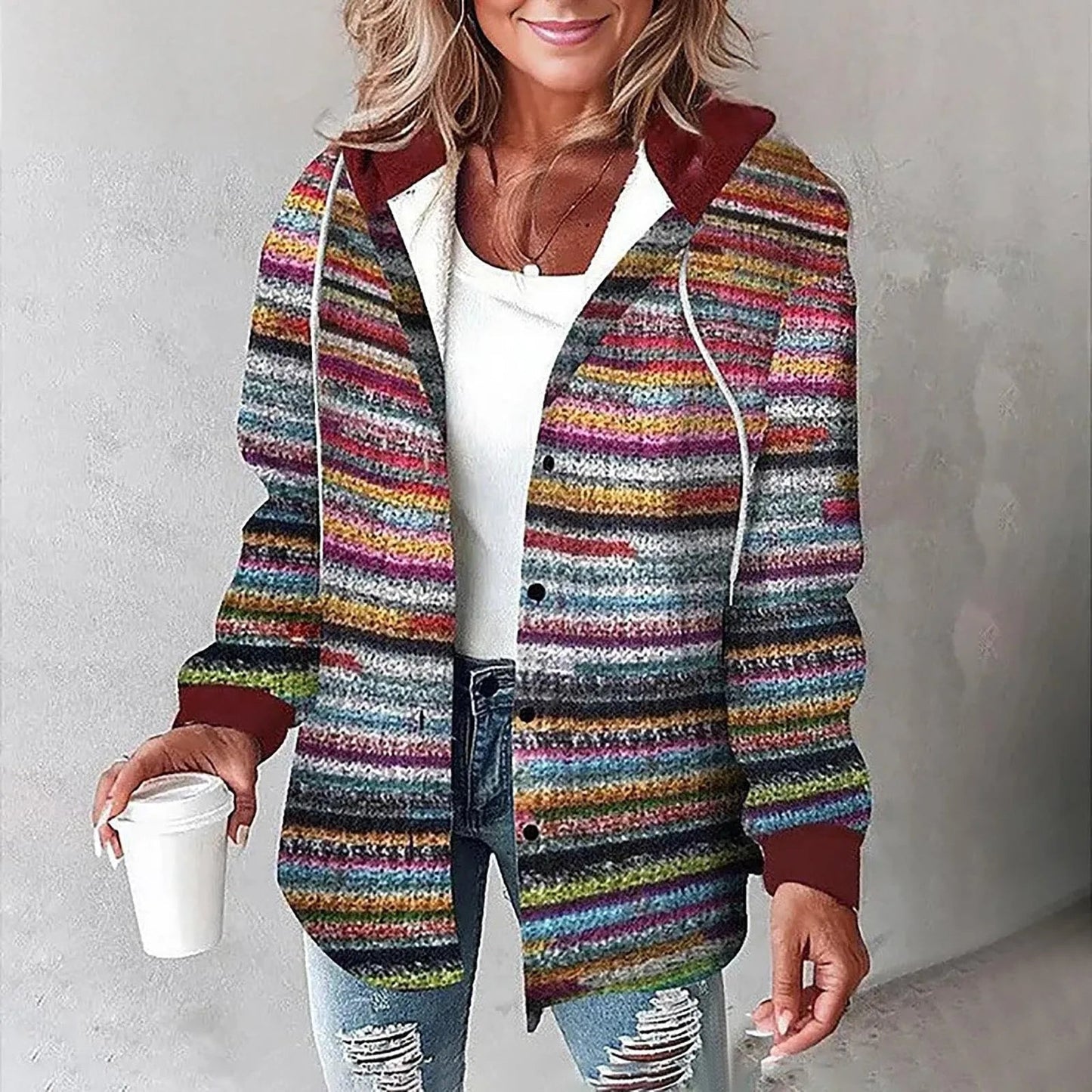 Mared™ | Checkered Lined Cardigan Women