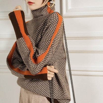 Sera | Herringbone Luxe Turtleneck