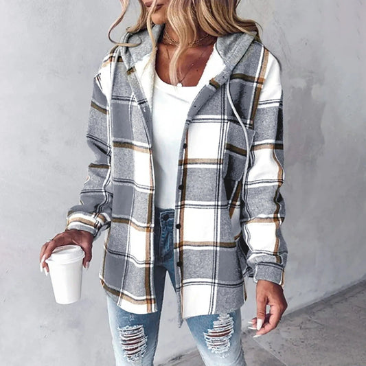 Mared™ | Checkered Lined Cardigan Women