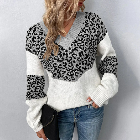 Ginevra™ | Elegant V-neck Sweater Leopard