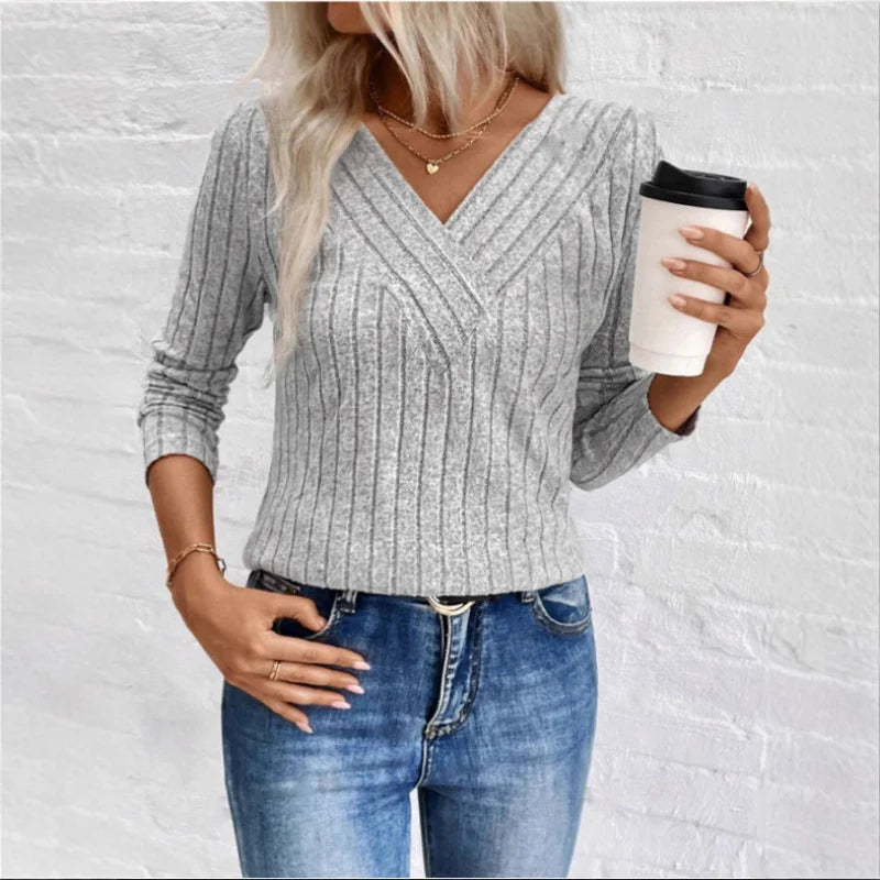 Esme | Elegant Sunken Stripe Sweater