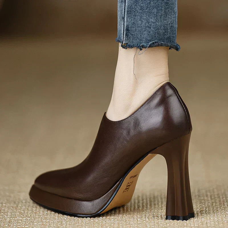 Tahlia | Women's High Heel Pumps Platform Block Heel Side Zipper