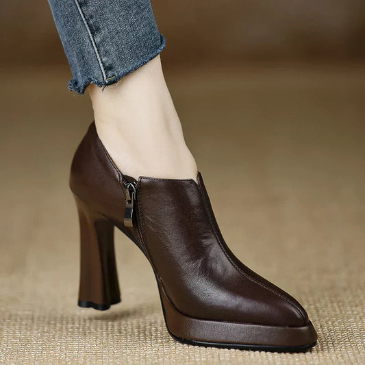 Tahlia™ | Women's High Heel Pumps Platform Block Heel Side Zipper