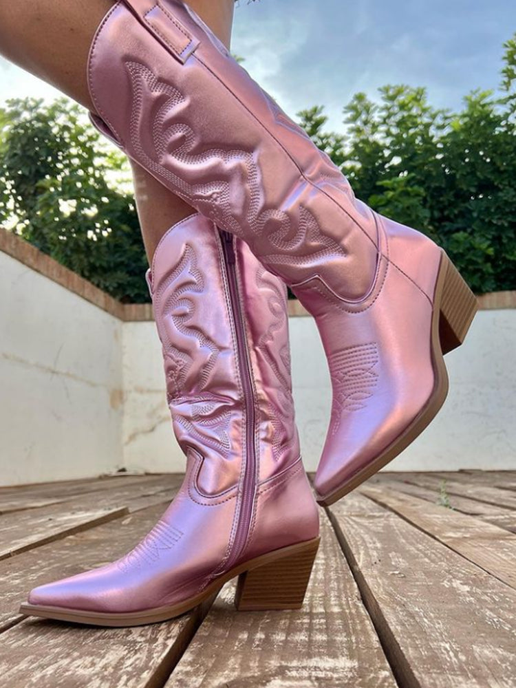 Sydney™ | Elegant Metallic Cowboy Boots