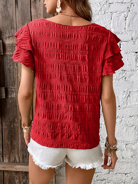Tarni | Light & Breezy Blouse with Fun Ruffles