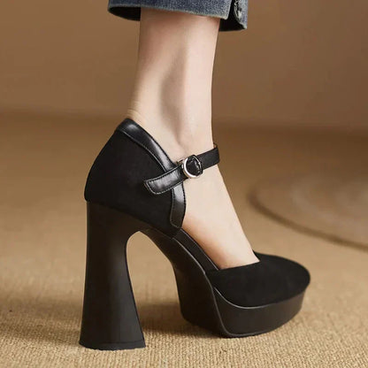 Tatiana | Women's Platform Block Heel Pumps Ankle Strap High Heels