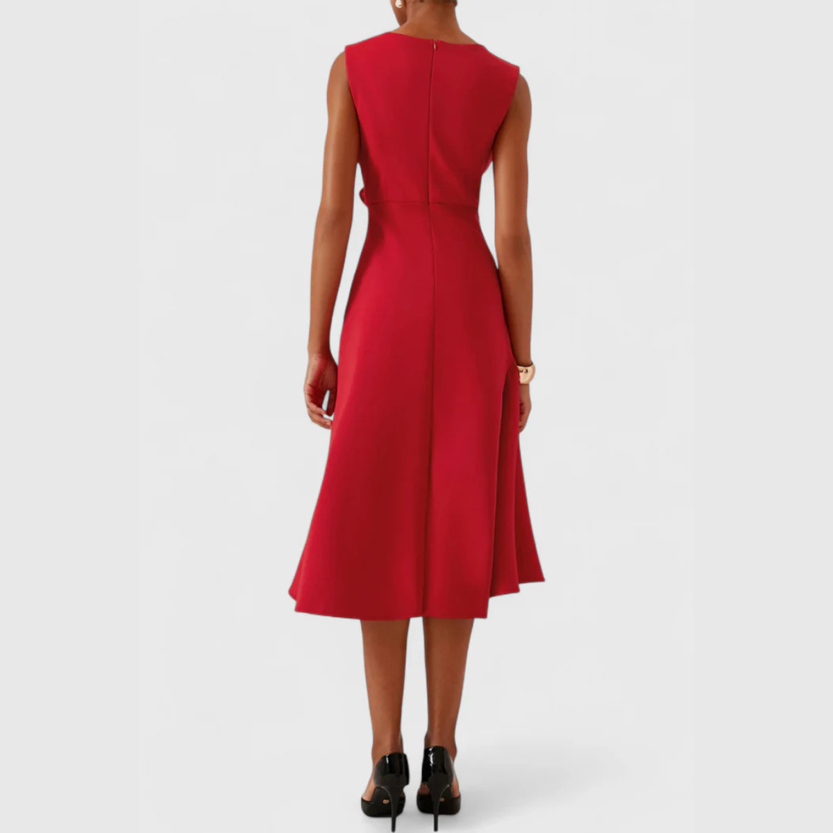 Verity | Draped Asymmetric Midi Dress