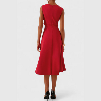 Verity | Draped Asymmetric Midi Dress