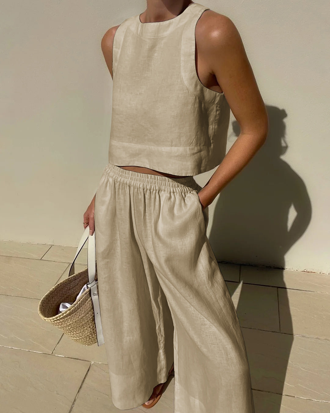 Selena | Women's Wide Leg Pants & Crop Top Two Piece Set
