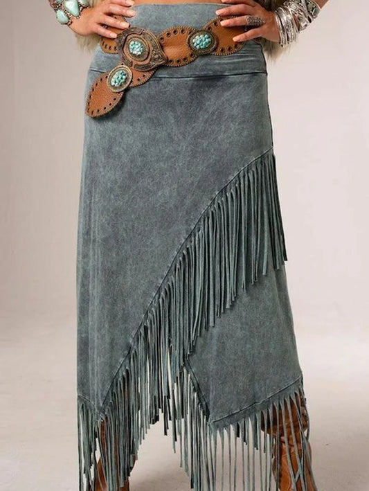 Leontine2™ | A-Line Maxi Fringe Skirt