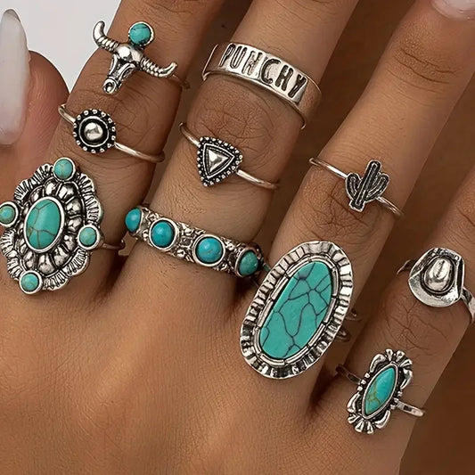 Carlotta™ | 10-Piece Western Ring Set