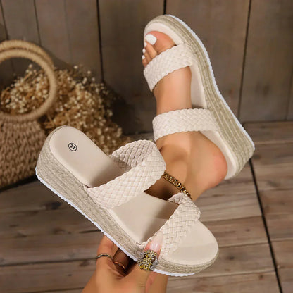 Hedy | Women's Woven Platform Flat Sandals