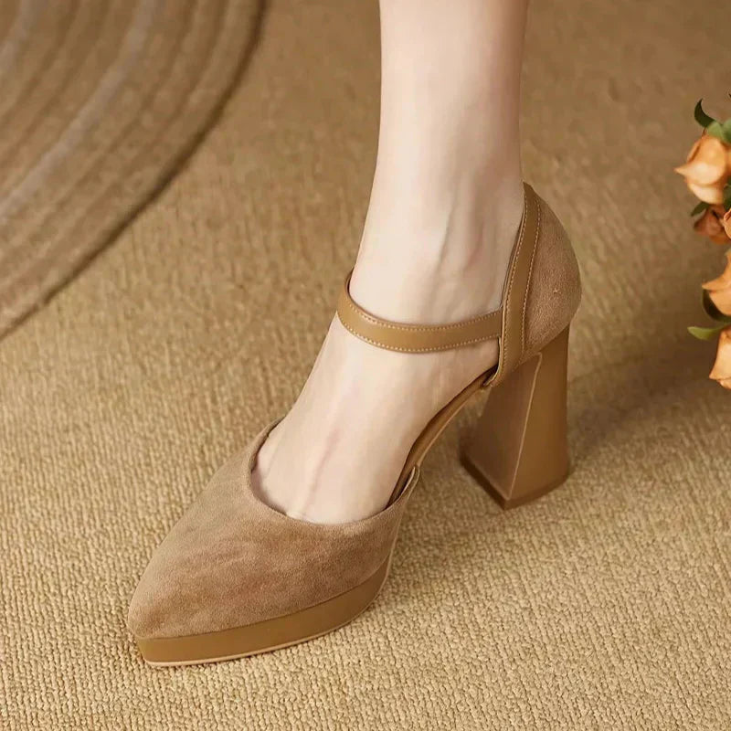 Tatiana | Women's Platform Block Heel Pumps Ankle Strap High Heels