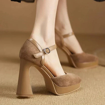 Tatiana | Women's Platform Block Heel Pumps Ankle Strap High Heels
