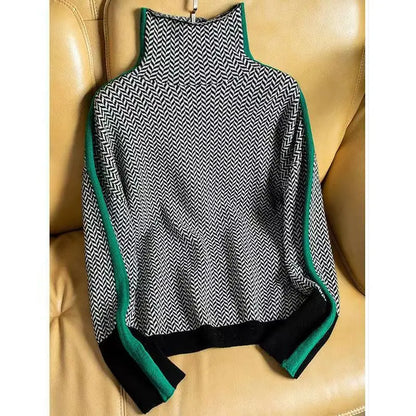 Sera | Herringbone Luxe Turtleneck
