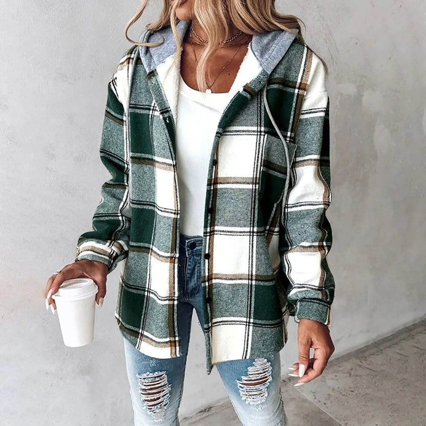 Mared™ | Checkered Lined Cardigan Women