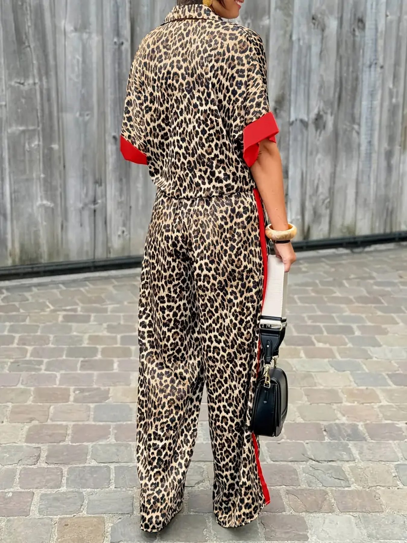 Caitlin | Fluid Leopard Print Wide Ensemble